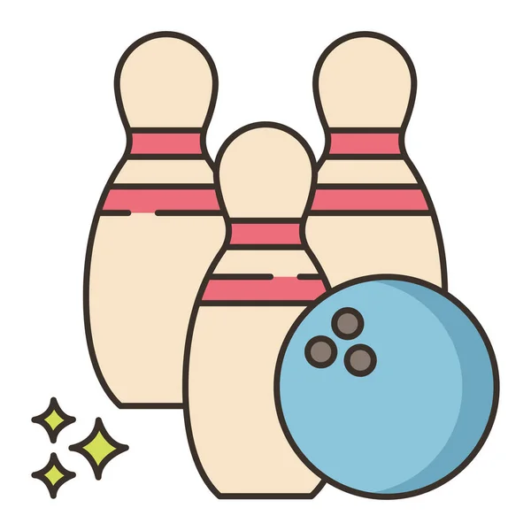 Bola Bolos Pines Icono — Vector de stock