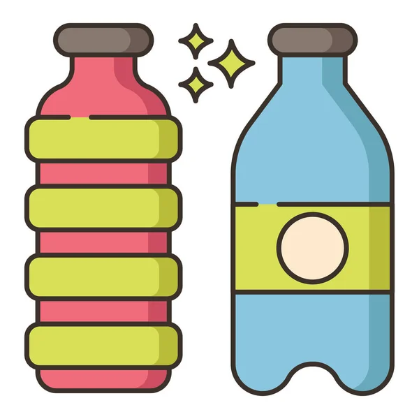 Flasche Mineralwasser Mit Schaumwasser Der Kategorie Lebensmittel Getränke — Stockvektor