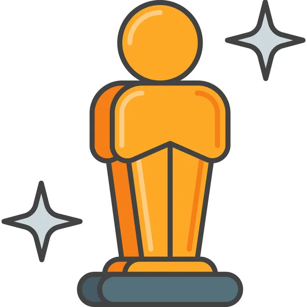 Иконка Золотой Оскар Стиле Заполненного Контура — стоковый вектор