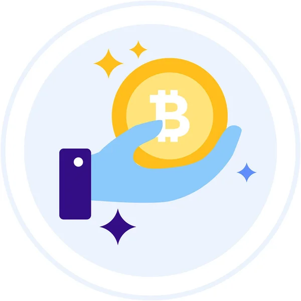 Icono Creador Bitcoin Estilo Insignia — Vector de stock