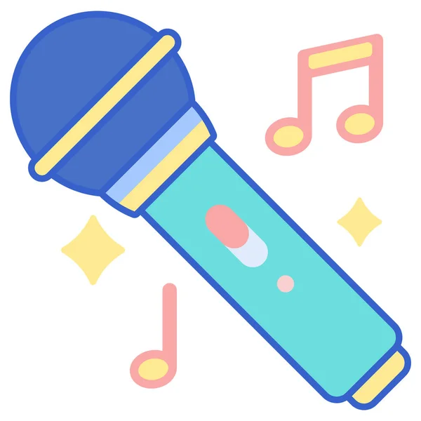 Karaoke Microfoon Muziek Icoon — Stockvector