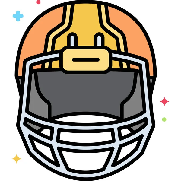 アメリカンフットボールヘルメット保護アイコン — ストックベクタ