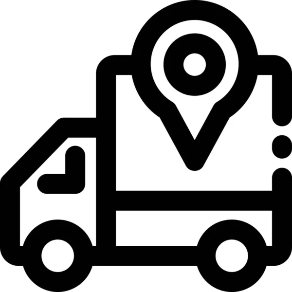 Gps Location Pin Versand Symbol Umriss Stil — Stockvektor