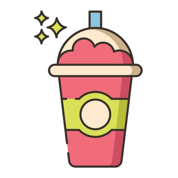 Drink Frappuccino Symbol Gefüllten Outline Stil — Stockvektor