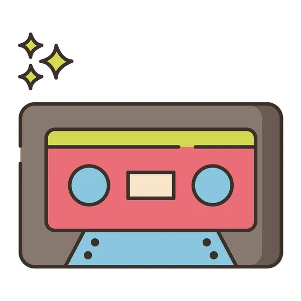 Cassette Muziek Tape Icoon — Stockvector