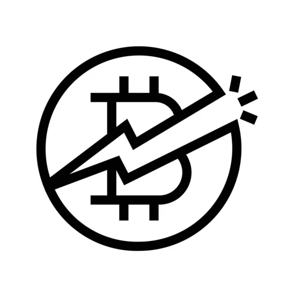 Halving Bitcoin Cut Icon Outline Style — Stock Vector