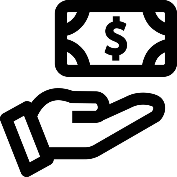 Cash Money Payment Icon Outline Style — Stock Vector