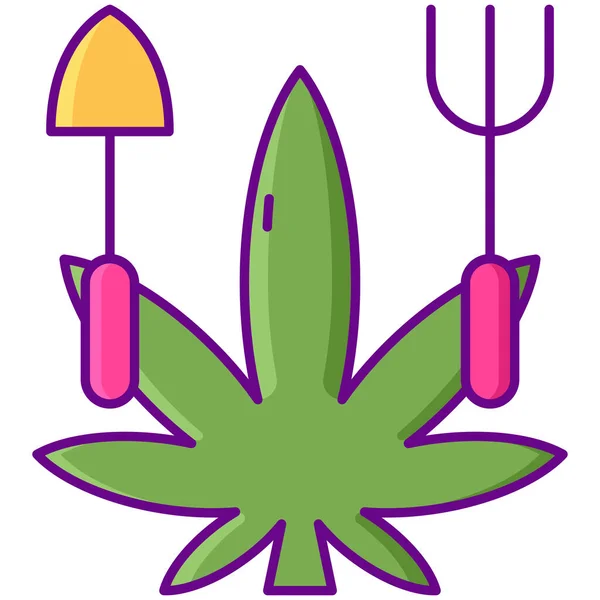 Cannabis Marihuana Ikone Abgefülltem Outline Stil — Stockvektor