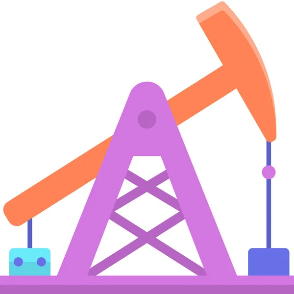 Endüstriyel Petrol Üretim Ikonu Ekoloji Çevrecilik Kategorisinde — Stok Vektör