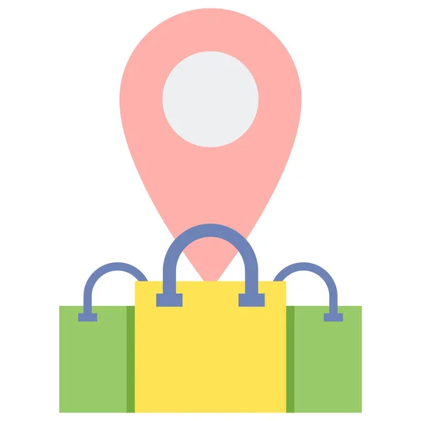 Tienda Destino Icono Compras — Vector de stock