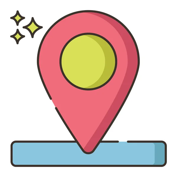 Gps Location Map Icon Filled Outline Style — Stock Vector