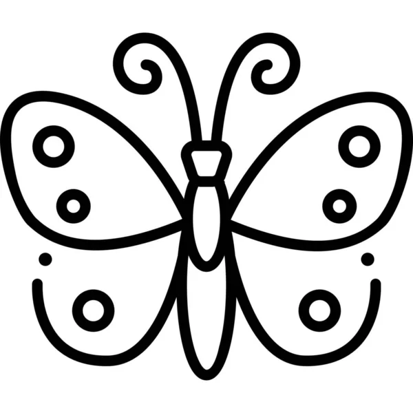 蝴蝶蝴蝶蝴蝶昆虫图标的轮廓风格 — 图库矢量图片