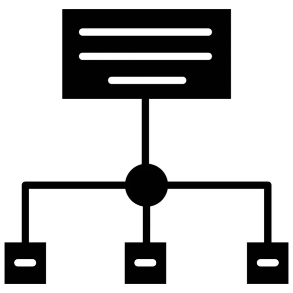 Datenflussdiagramm Hierarchie Symbol Solidem Stil — Stockvektor