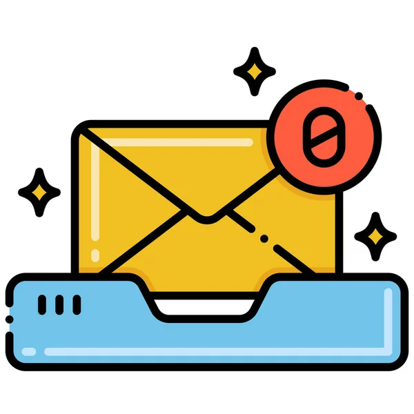 Email Boîte Réception Icône Zéro — Image vectorielle