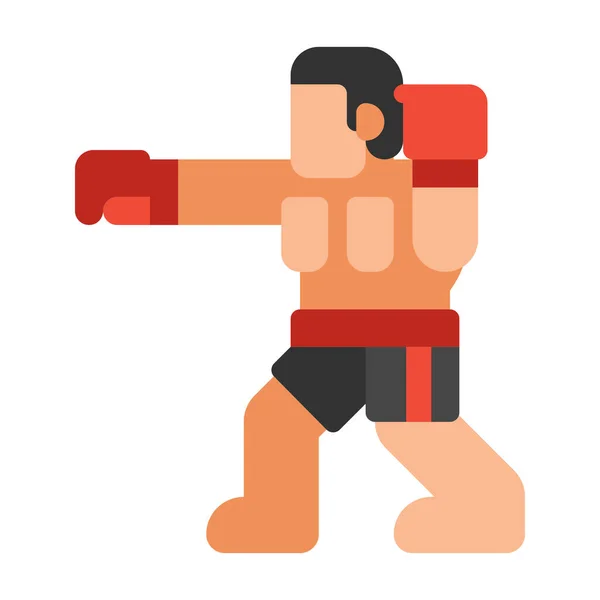 Boxeador Boxeo Icono Las Artes Marciales — Vector de stock