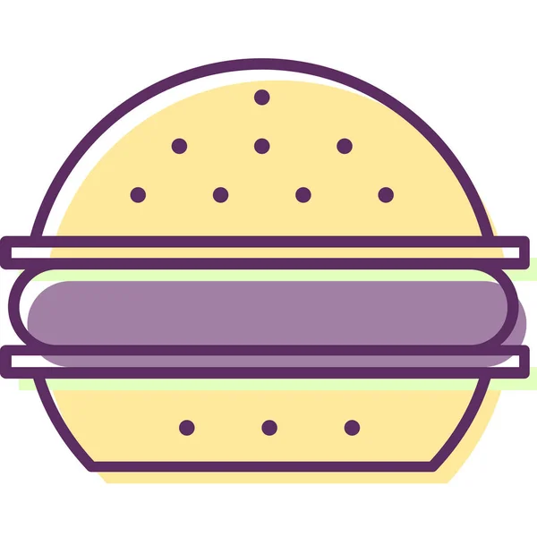 Beefburger Hamburger Icoon Gevulde Stijl — Stockvector