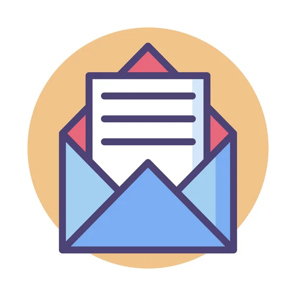 Email Letter Mail Icon Filled Outline Style — Stock Vector