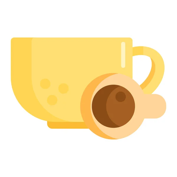 Kaffee Kaffee Pad Espresso Symbol Flachen Stil — Stockvektor