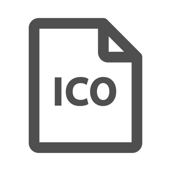 Ico Ico Dokument Ico Plik Ikona Stylu Zarysu — Wektor stockowy