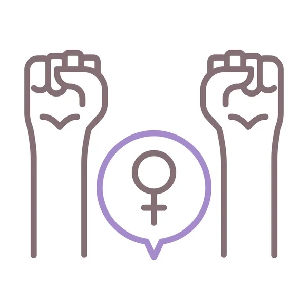 Can Female Fist Icon — Stock Vector