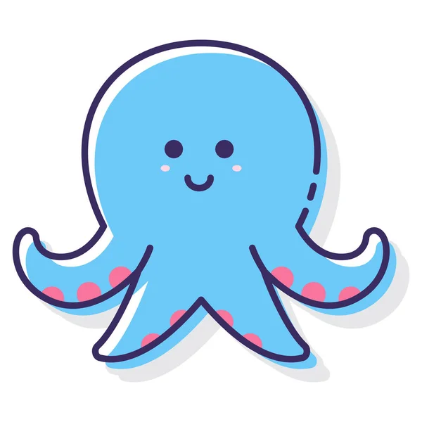 Octopus Animal Sea Icon Filled Outline Style — Stock Vector