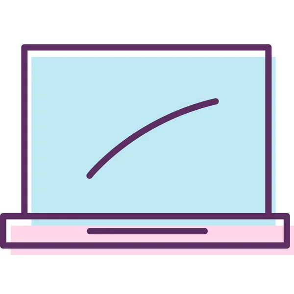 Computer Laptop Laptop Computer Pictogram Gevulde Outline Stijl — Stockvector