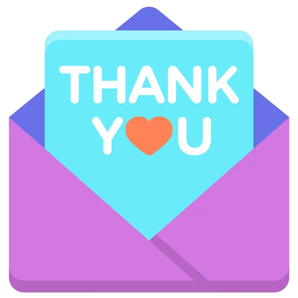 Thank You Thank You Card Flat Icon Flat Style — стоковый вектор