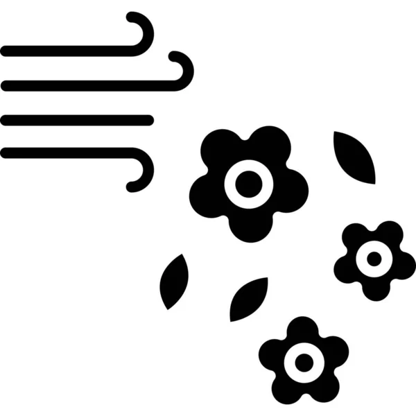 固体状の空気植物の花のアイコン — ストックベクタ