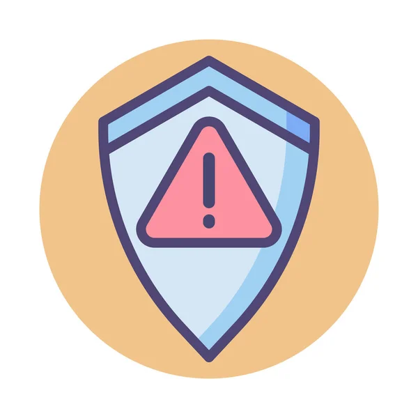 Icono Protección Contra Problemas Error Estilo Esquema Rellenado — Vector de stock