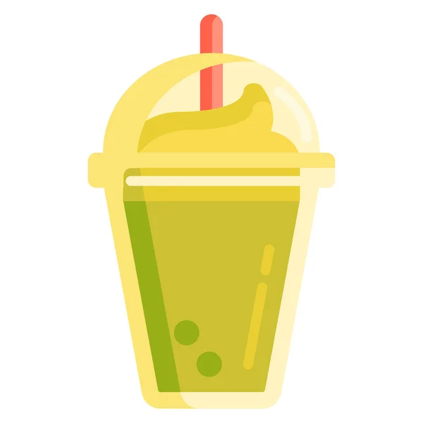 Frappe Frappucino Icône Thé Vert Dans Style Plat — Image vectorielle