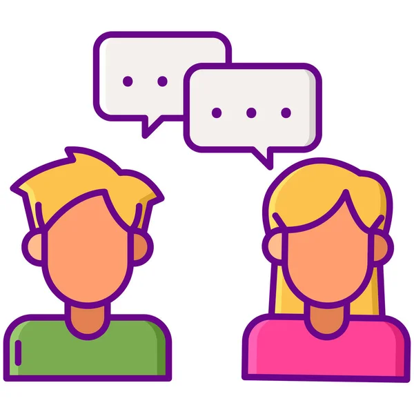 Communication Dialogue Interaction Icon Filled Outline Style — Stock Vector