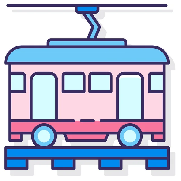 Icône Tramway Terrestre Câble — Image vectorielle