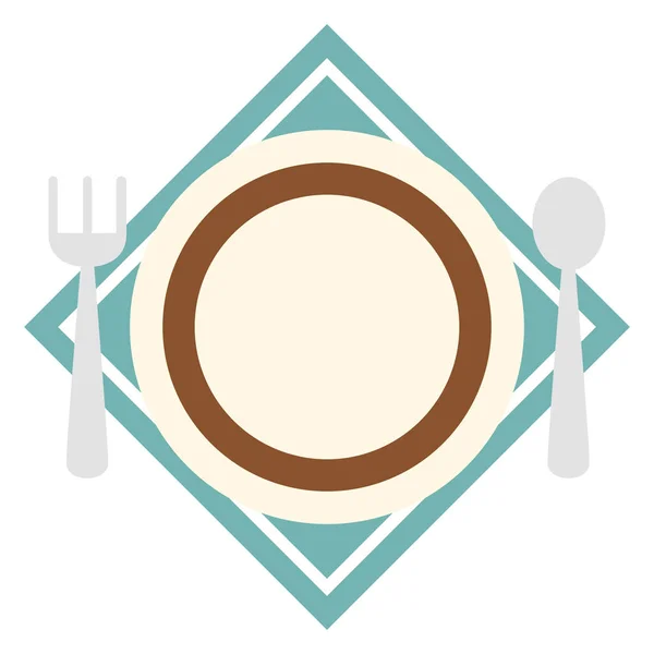 Banquete Ícone Jantar Pequeno Almoço Estilo Plano — Vetor de Stock