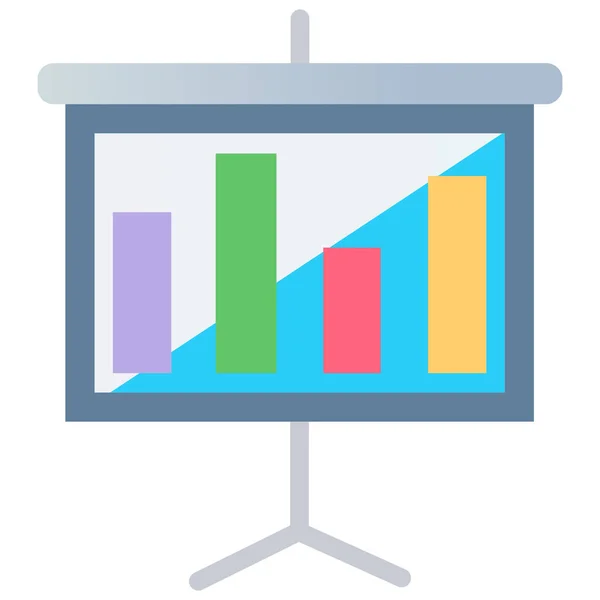 Analyse Marketing Presentatie Icoon Platte Stijl — Stockvector