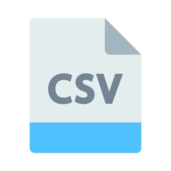 Icona Del File Csv Csv Stile Piatto — Vettoriale Stock