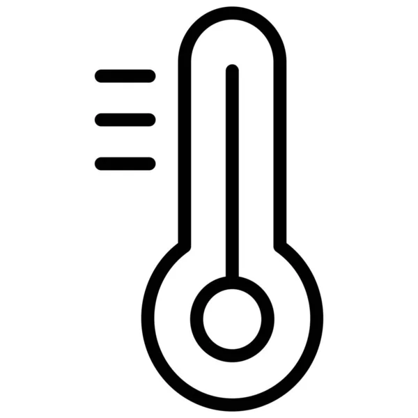 Slimme Boerderij Temperatuur Thermometer Pictogram Omtrek Stijl — Stockvector