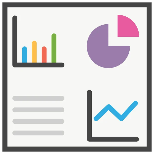 Analytics Dashboard Datenanalyse Symbol Flachen Stil — Stockvektor