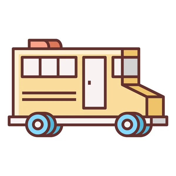 Ikone Des Busverkehrs Der Sommerkategorie — Stockvektor