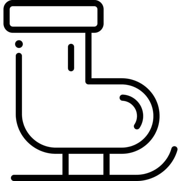 Икона Фигурного Катания Коньках Стиле Абрис — стоковый вектор