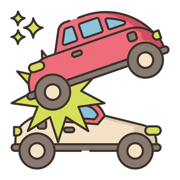 Coches Demolición Derby Icono — Vector de stock