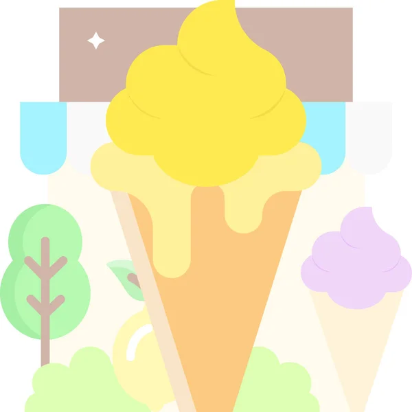 Dessert Food Icecream Pictogram — Stockvector