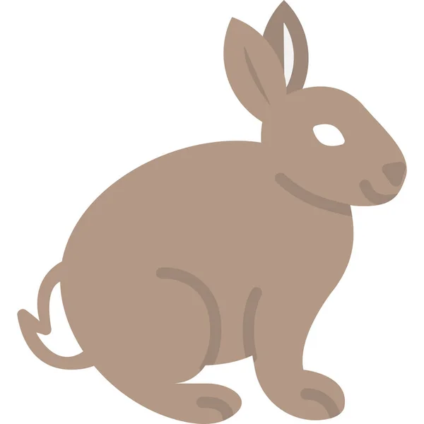 Tavşancık Memeli Hayvan Simgesi Düz Stilde — Stok Vektör