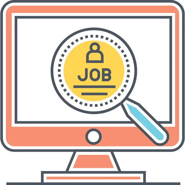 Finding Job Job Hunt Job Hunting Icon Filled Outline Style — ストックベクタ