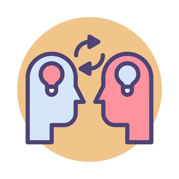 Exchange Ideas Brainstorm Icon Badge Style — Stock Vector