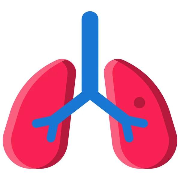 Pulmones Planos Hospitales Icono Salud Estilo Plano — Archivo Imágenes Vectoriales