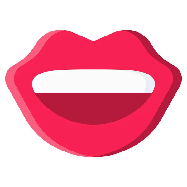 Beijo Lábios Ícone Boca Estilo Plano —  Vetores de Stock