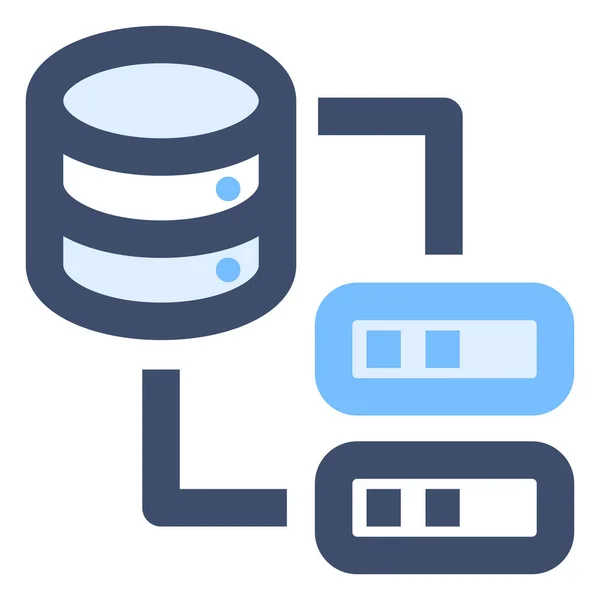 Servidor Base Datos Transferencia Datos Obtener Icono Datos Estilo Esquema — Vector de stock