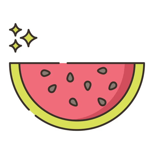 Yiyecek Meyveli Karpuz Simgesi — Stok Vektör