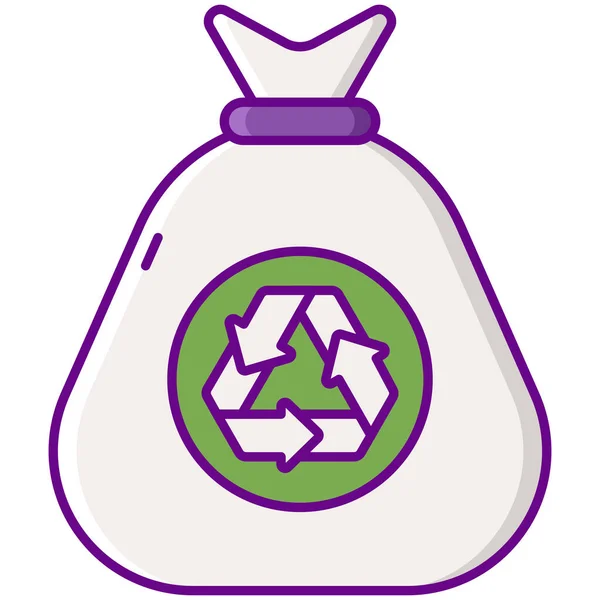 Ikona Worka Śmieci Recyklingu — Wektor stockowy