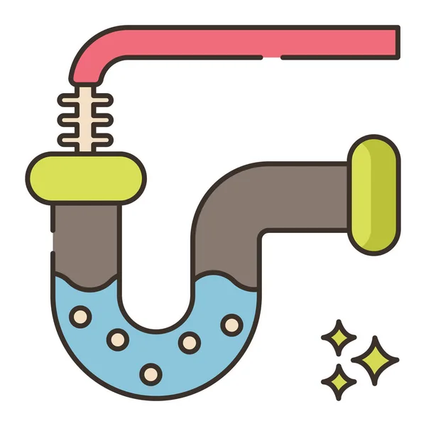 Ikona Čištění Potrubí Vodovodní — Stockový vektor